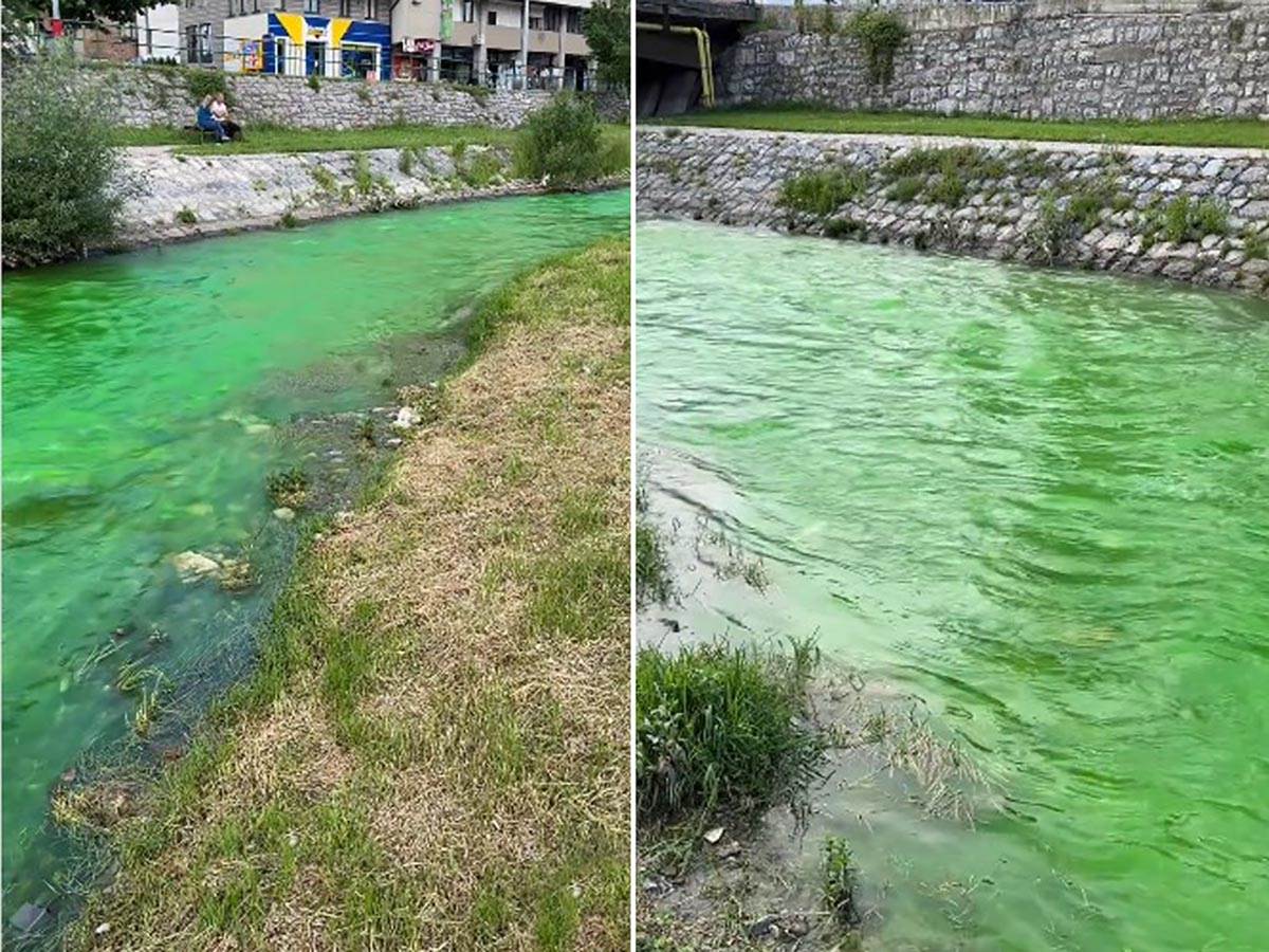 Reka Đetinja dobila fluorescentno zelenu boju | Mondo