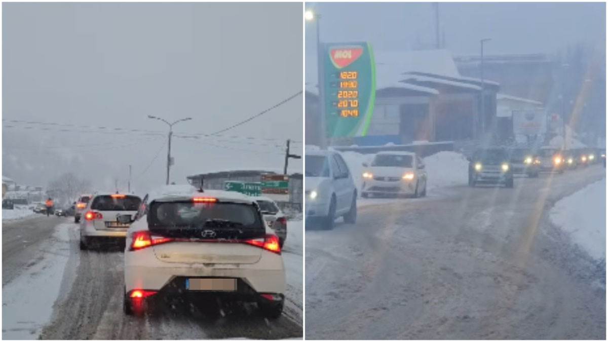 Saobraćajni kolaps zbog snega i leda kod Nove Varoši: Vozila poprečena, stvaraju se zastoji (Video)