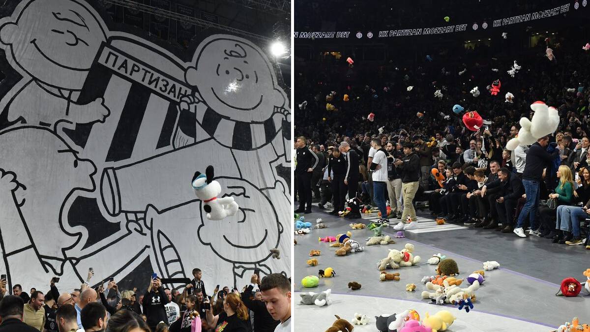 Grobari razvili koreografiju, a onda je nastao spektakl u Areni! Pogledajte prizor za pamćenje na Partizan - Makabi