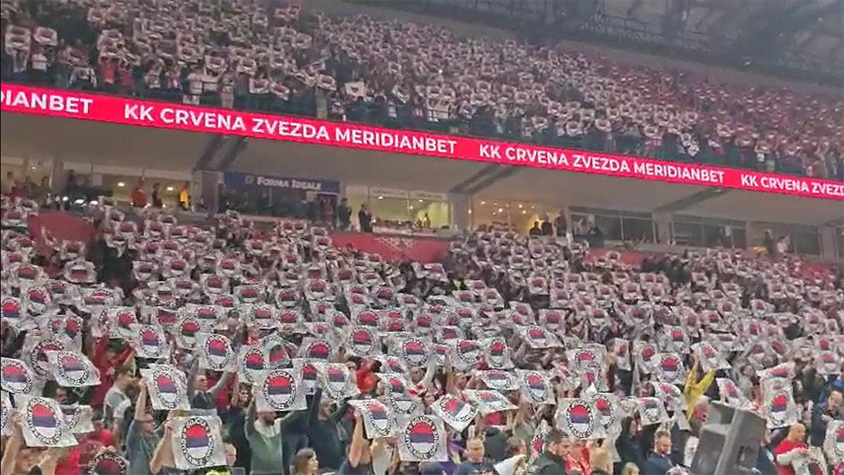 Pogledajte koreografiju navijača Crvene zvezde: Obeležen Dan Republike Srpske u Areni