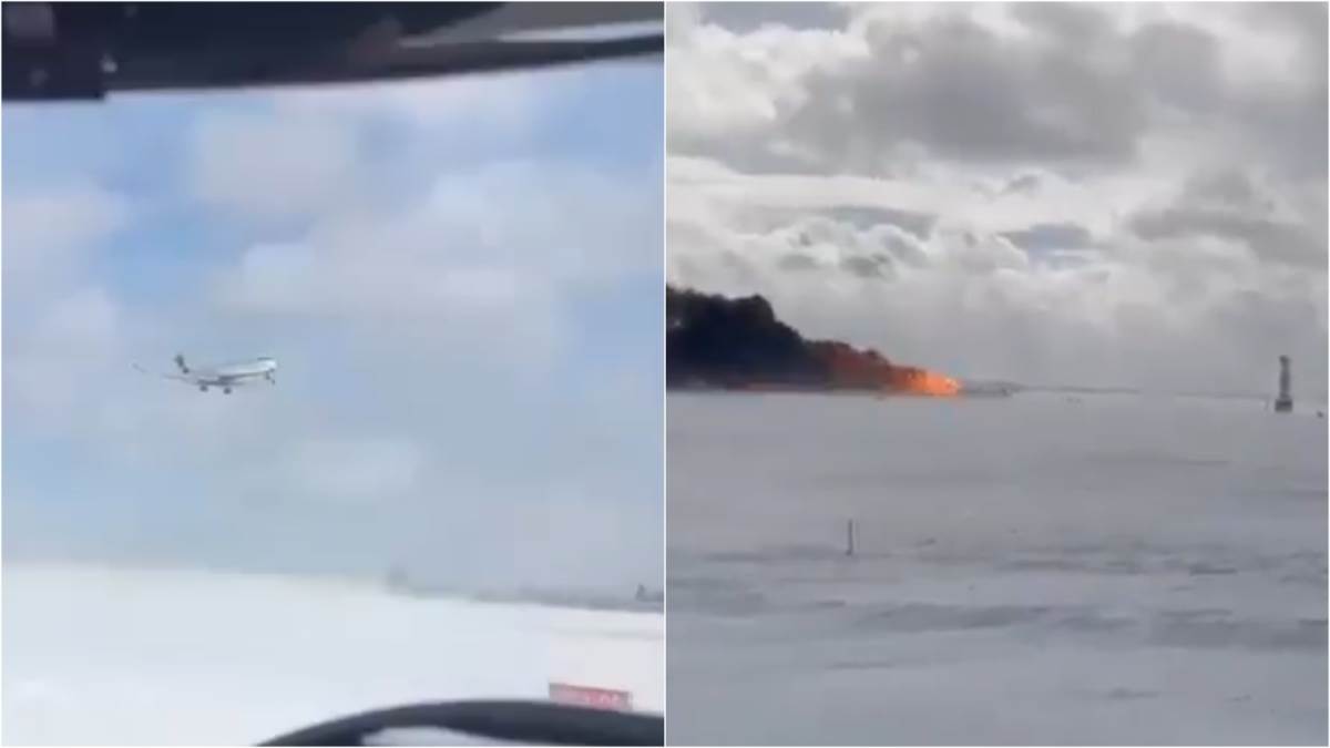 Snimak aviona koji se prevrnuo na pisti u Torontu | Mondo