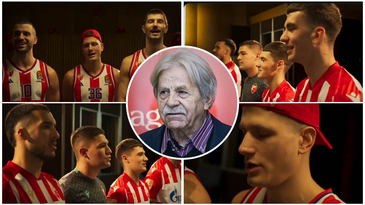 Crvena zvezda predstavila novu himnu: Pevali fudbaleri i košarkaši sa čuvenim srpskim pesnikom