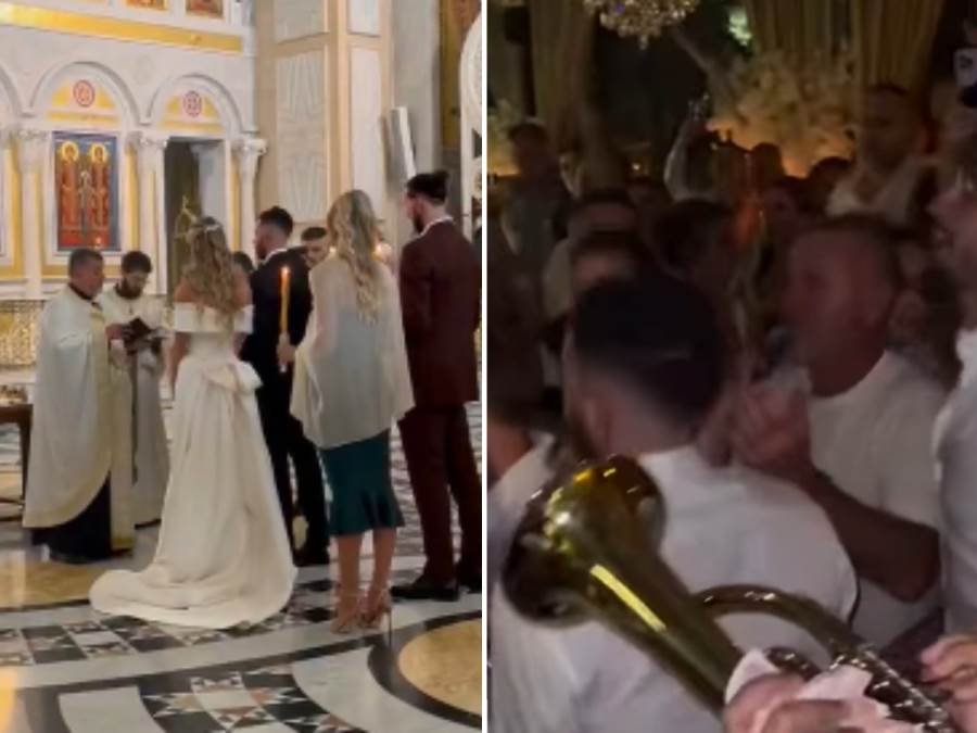Luka Vildoza i Milica Tasić se venčali u Hramu Svetog Save: Kum je poznati košarkaš, večita želja navijača Zvezde