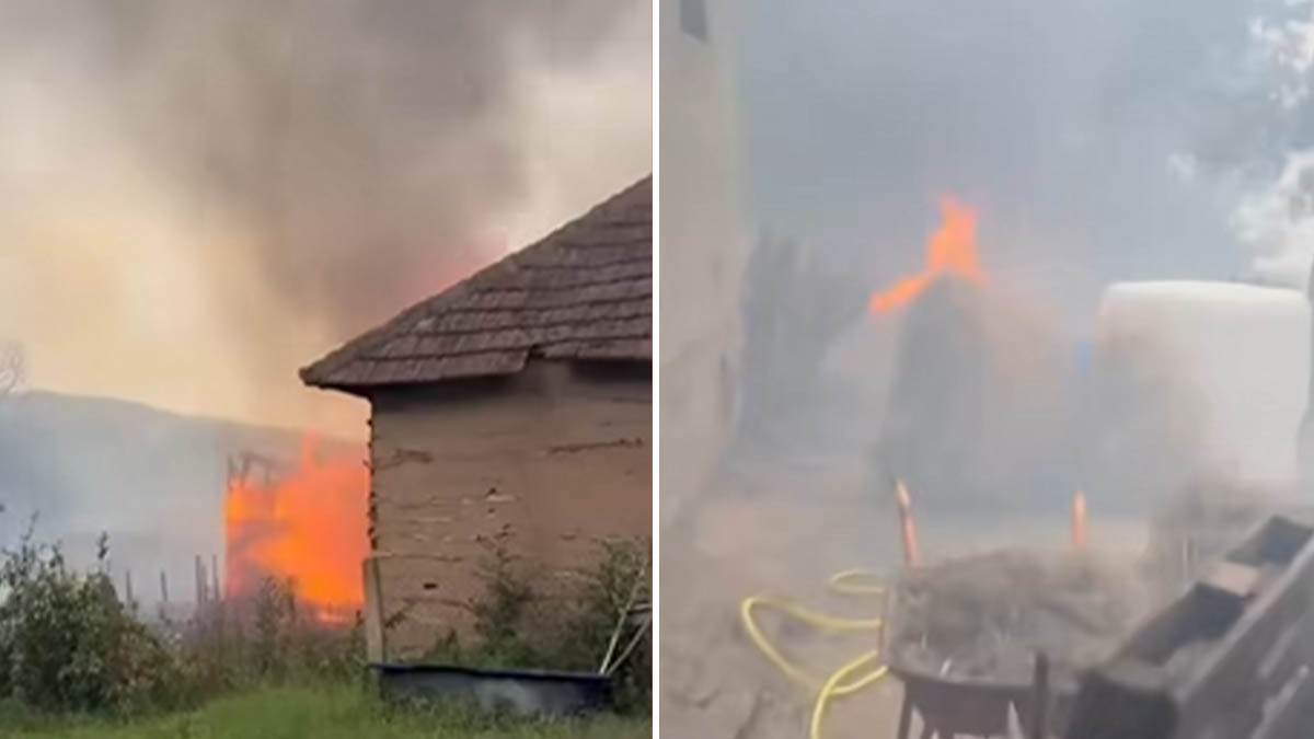 Velik požar pri Aleksincu med nevihto, prebivalci v stiski