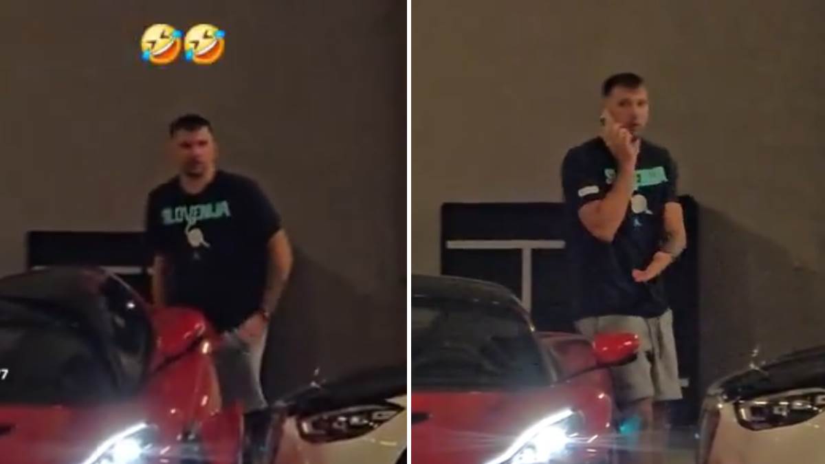 Luka Dončić se je ob prihodu na tekmo 'zataknil' pri svoji Neveri