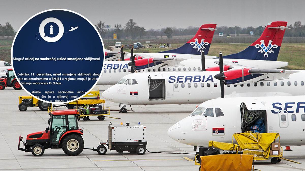 "Gusta magla utiče na red letenja": Er Srbija upozorava na moguće kašnjenje i otkazivanje letova (Foto)