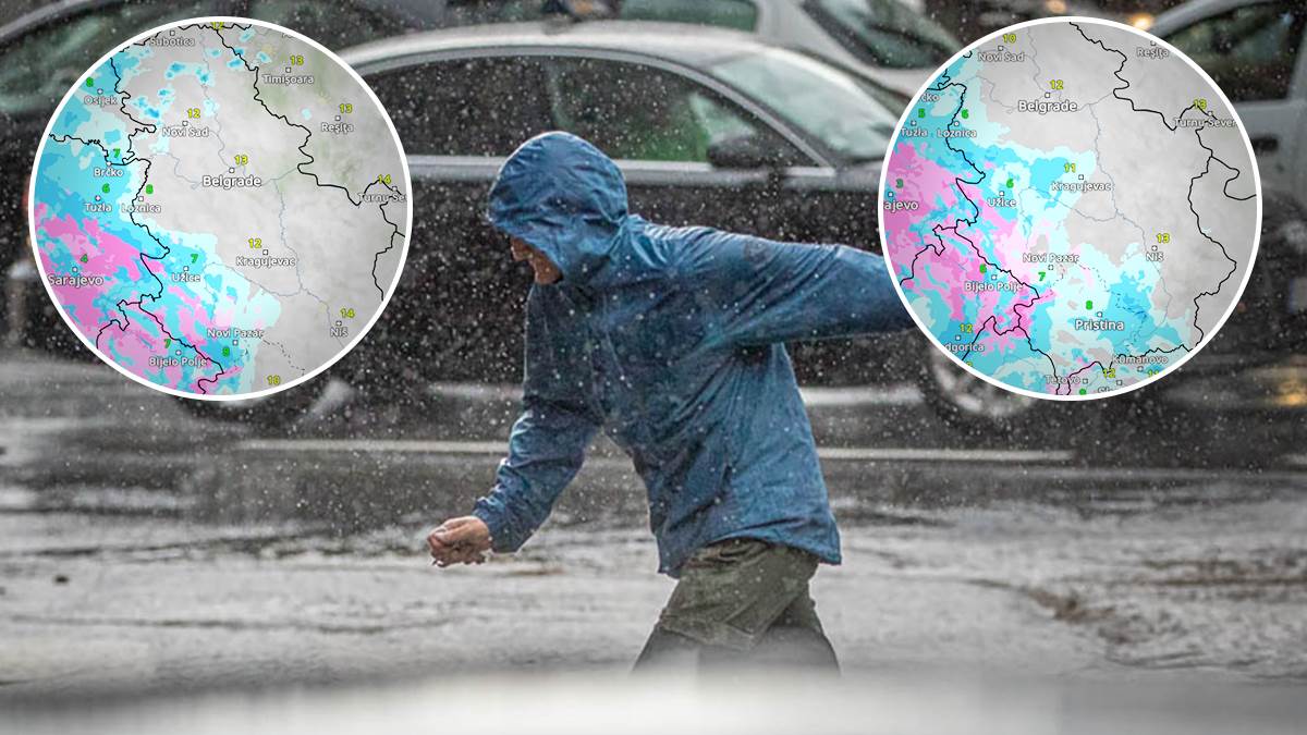 Kiša, sneg i pad temperature: Tačno u ovoliko sati stiže promena vremena, pogledajte kretanje hladnog fronta (MAPA)