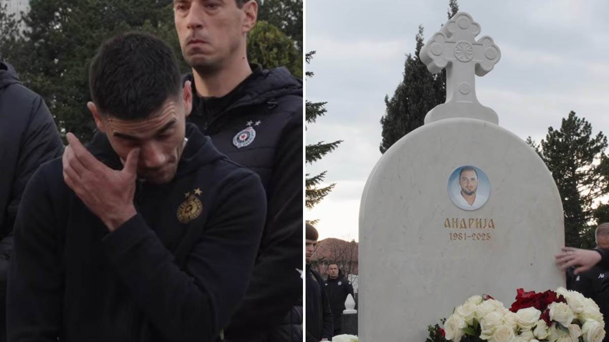"Andro, ti nisi otišao, bio si veći od vremena": Delibašićev otac rasplakao igrače Partizana govorom na grobu