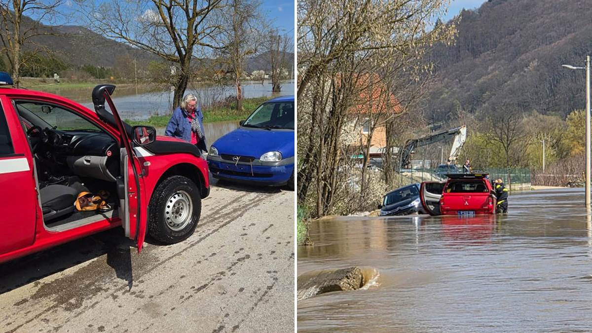 Ostali zarobljeni tokom poplave, spasioci ih izvlačili: Drama kod Požege, vozilo zaglavljeno u vodi (Video)