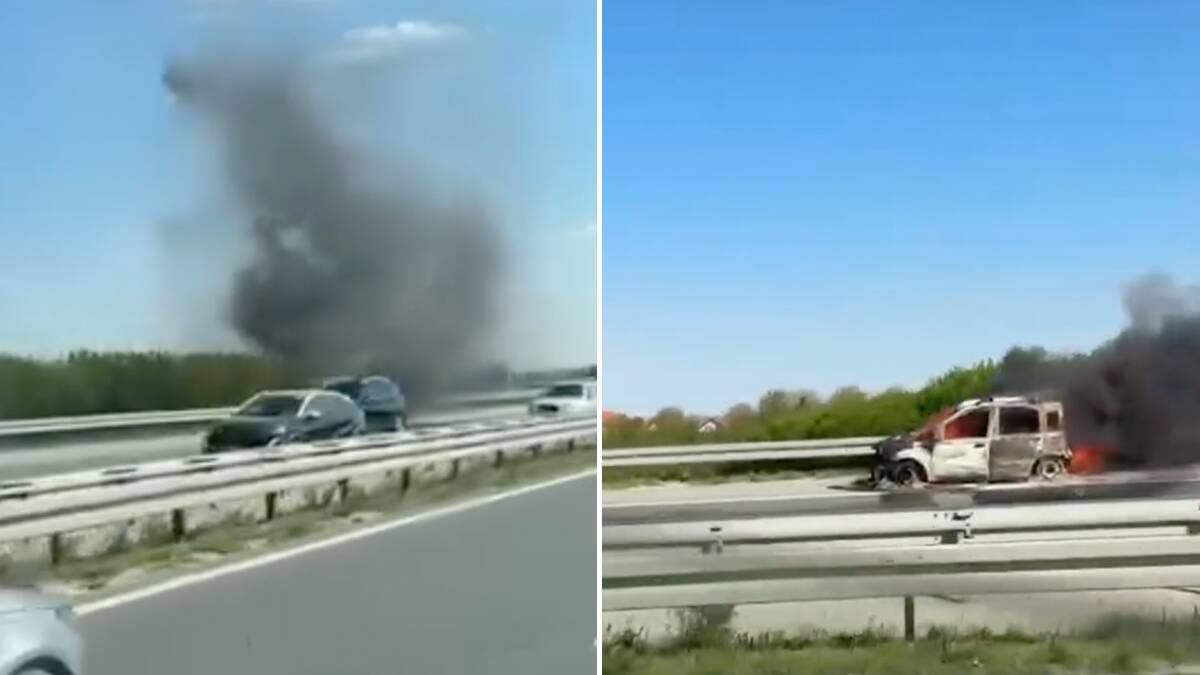Veliki požar na auto-putu Miloš Veliki: Stvaraju se zastoji kod Beograda (Video)