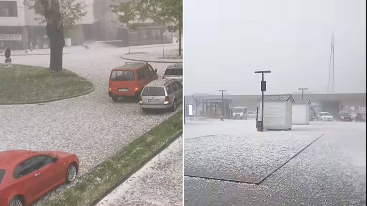 Komšije zahvatilo snažno nevreme: Padao grad veličine loptice za golf, ljudi u neverici (Video)