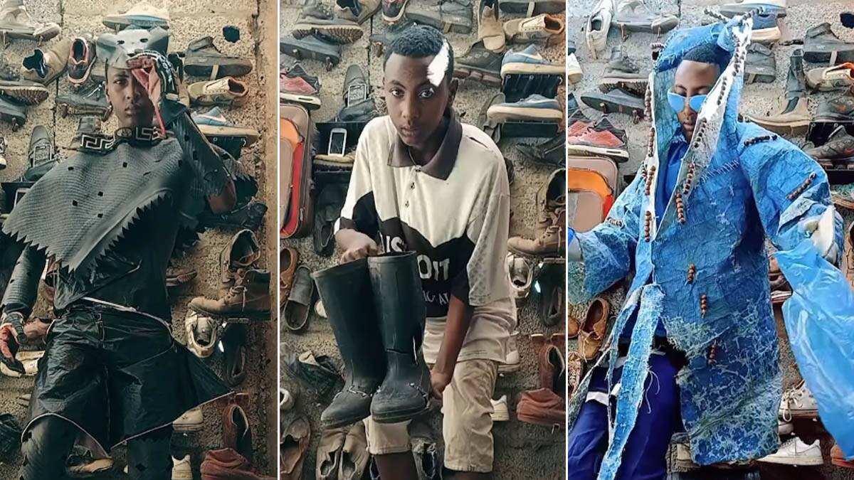 Dečka iz Etiopije „kopiraju“ Balensijaga i Kanje Vest? Od smeća, kesa i starih stvari pravi visoku modu