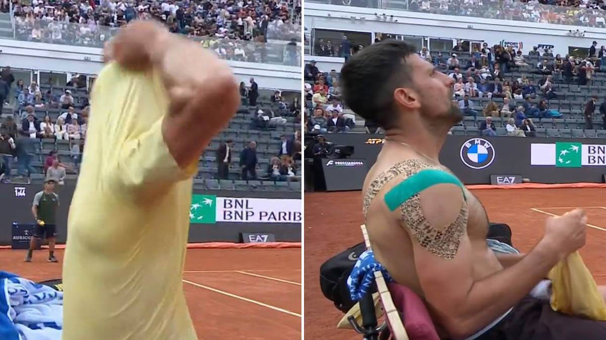 Đoković skinuo majicu i pokazao šta ga muči: Ceo svet video posebne trake koje nosi