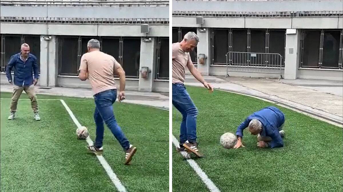 Gagi Đogani i Ivan Gavrilović zaigrali fudbal, pao čim je uzeo loptu: Hit snimak sa okupljanja zvezda 90-ih