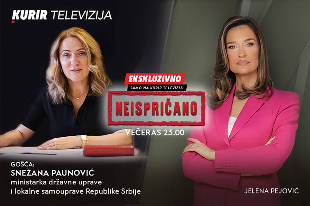 
EKSKLUZIVNO: Ministarka Snežana Paunović gošća je emisije “Neispričano”  večeras od 23.00
