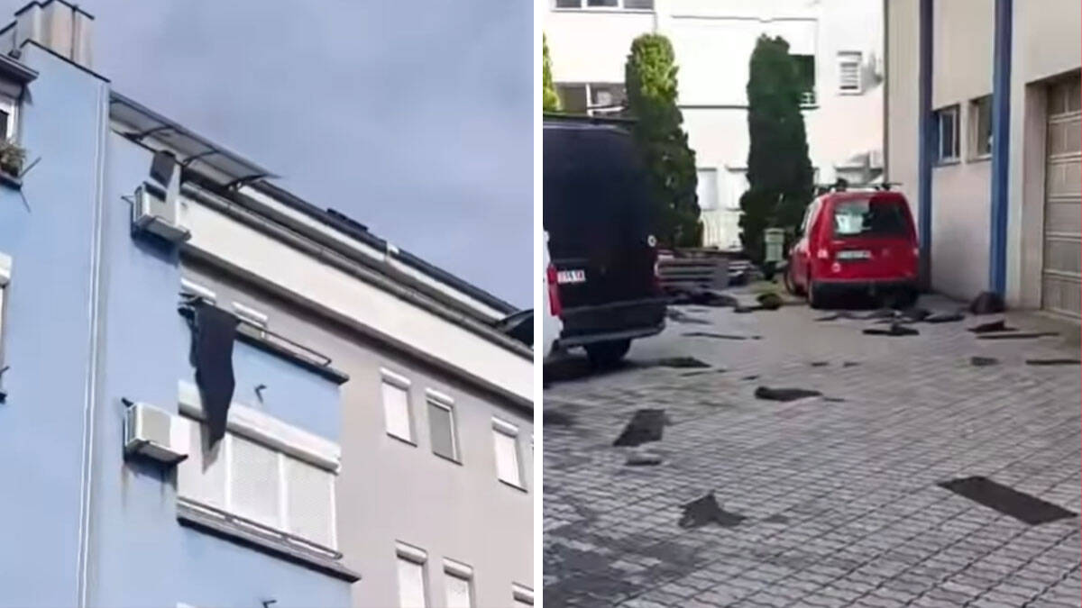 Nevreme opustošilo Smederevo: Obrušio se krov na zgradi, oštećeni parkirani automobili