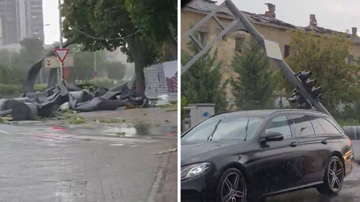 Apokaliptične scene u komšiluku: Vetar čupao drveće, nosio krovove i rušio semafore, 15 ljudi povređeno (Video)
