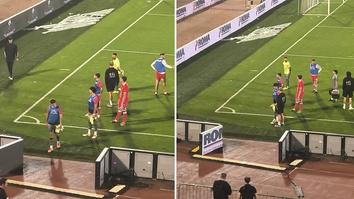 Fudbaleri UNA Štrasena šokirano gledali Grobare: Neverovatna scena na kraju utakmice Partizana