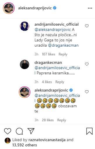 aleksandra prijovic stajling komentar andrije milosevica