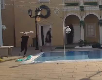 kristijan gurnuo miljanu u bazen zadruga