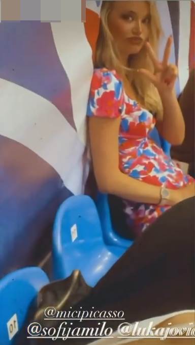 luka jovic sofija milosevic na utakmici