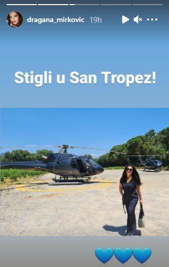 dragana mirkovic helikopterom na letovanje