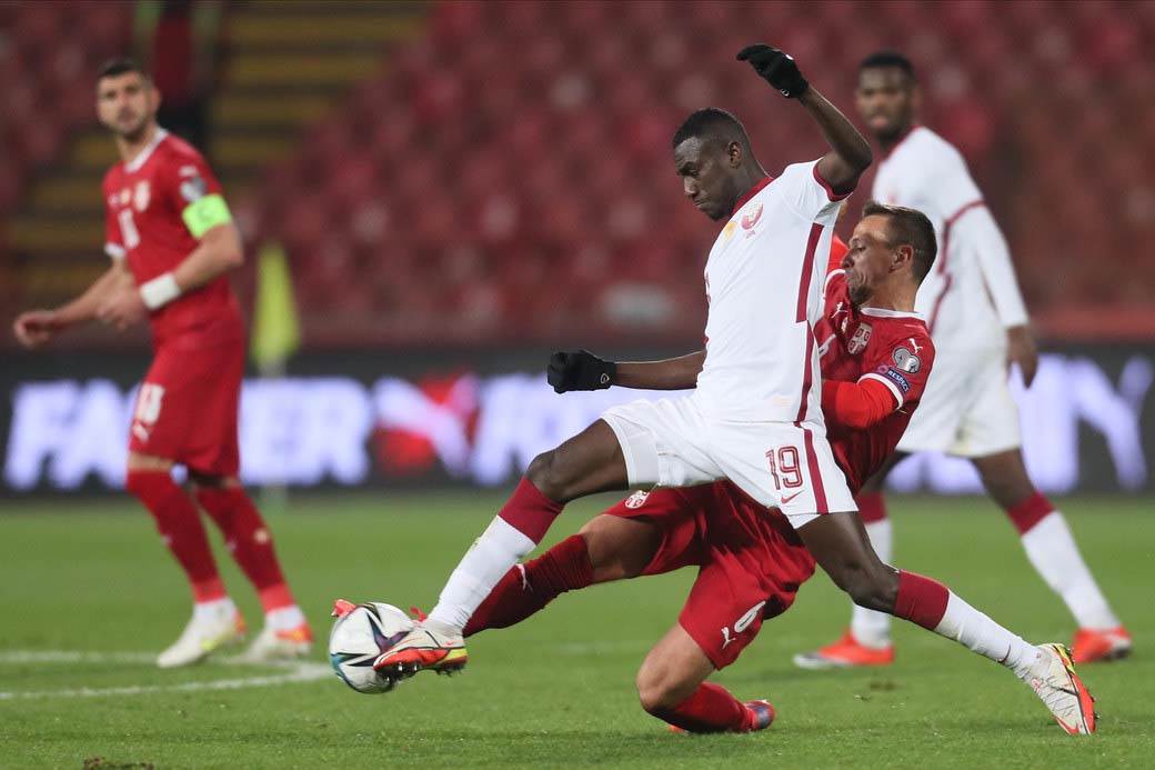 Prazan stadion na Srbija Katar 