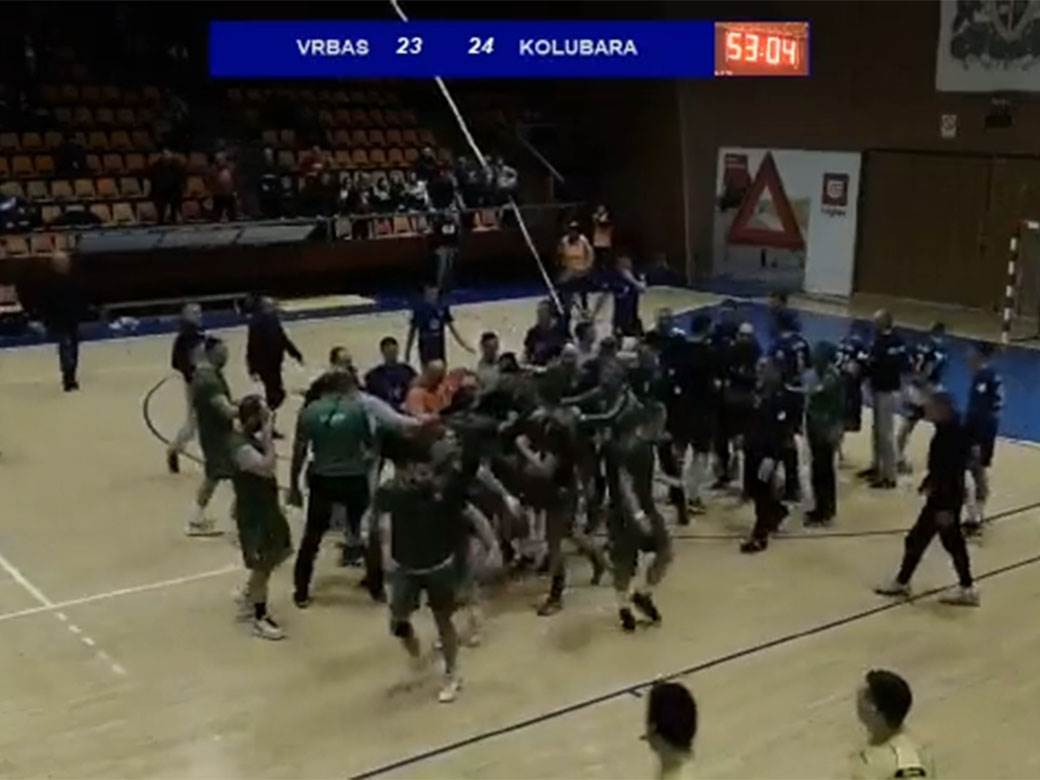 Tuča na rukometu Vrbas Kolubara