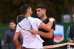 Novak Đoković i Karlos Alkaraz na treningu