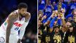 Pol Džordž i Šej Gildžes Aleksander koji slavi titulu šampiona NBA sa Oklahomom