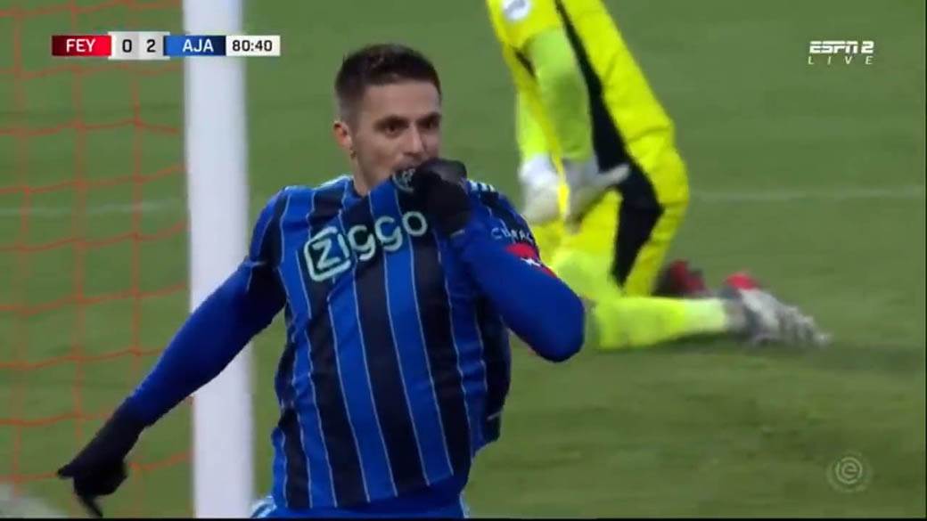 Dušan Tadić gol za Ajaks protiv Fejenorda