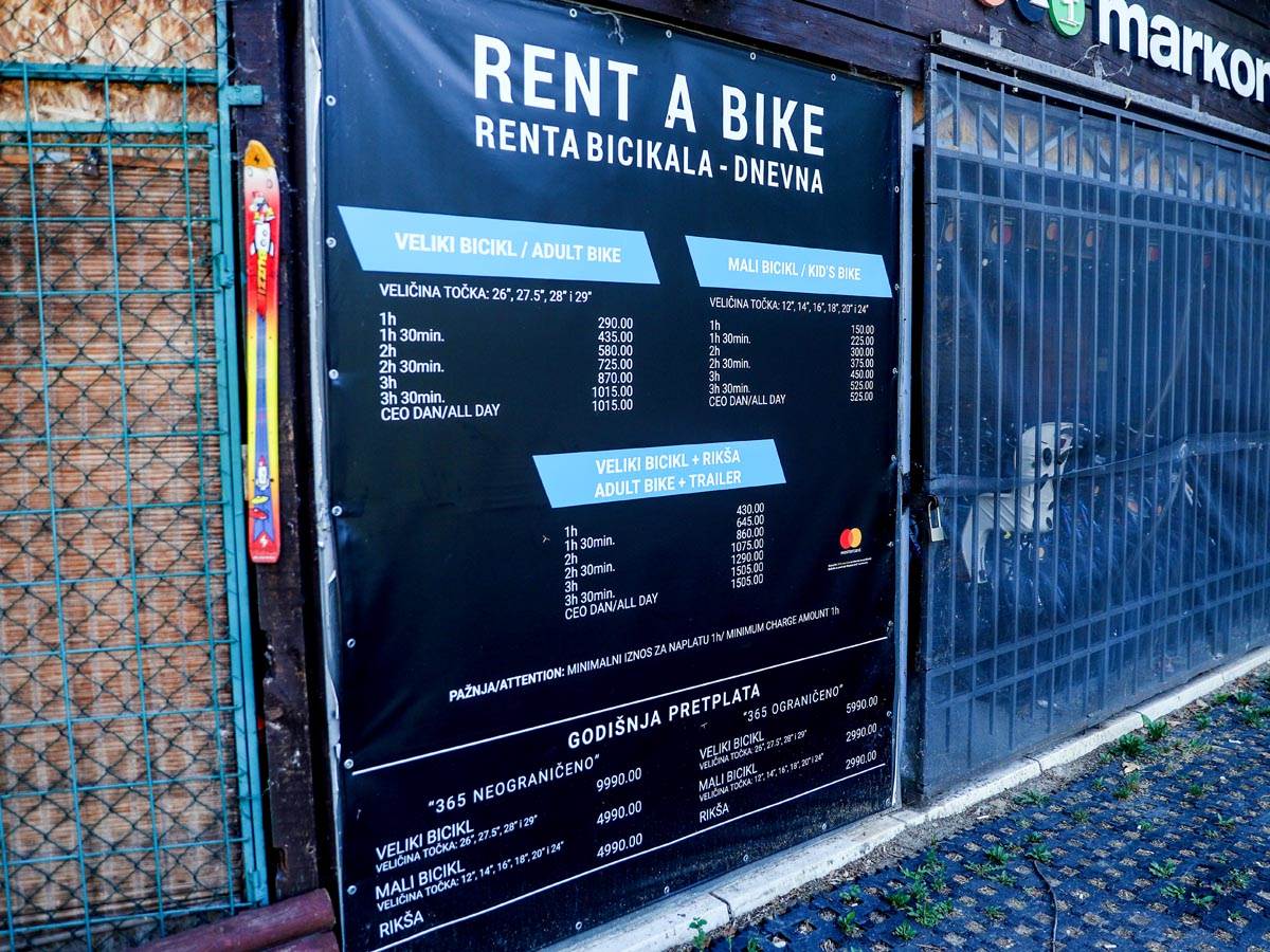 Cene u kafićima na Adi Ciganliji