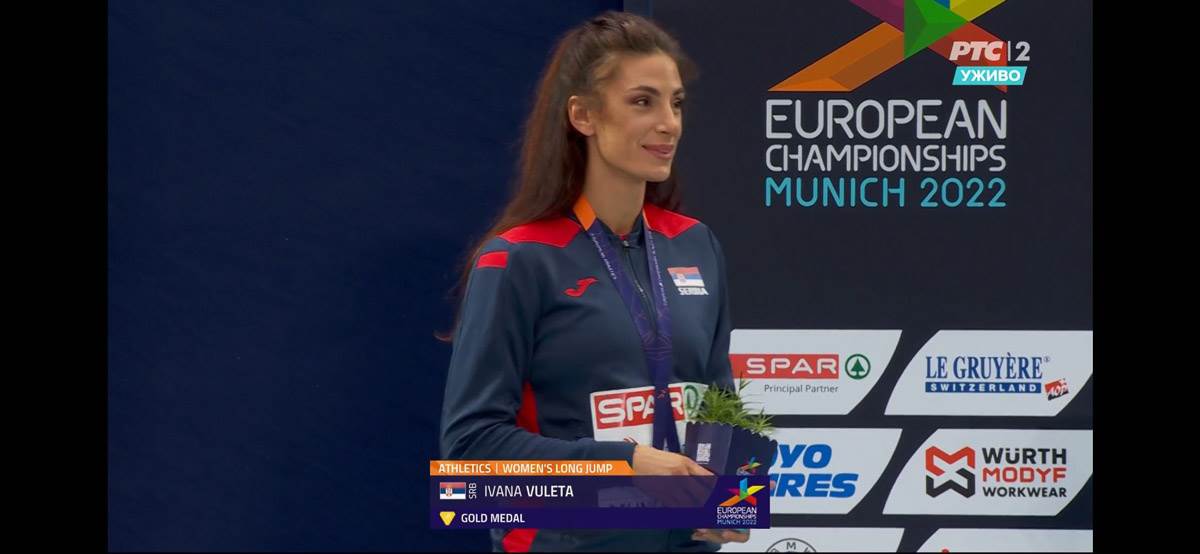 Ivana Španović Vuleta zlatna medalja i himna na Evropskom prvenstvu