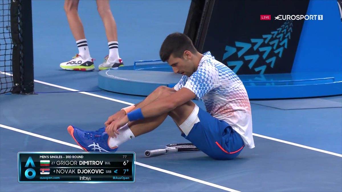 Novak Đoković pao na zemlju i tražio medicinski tajmaut
