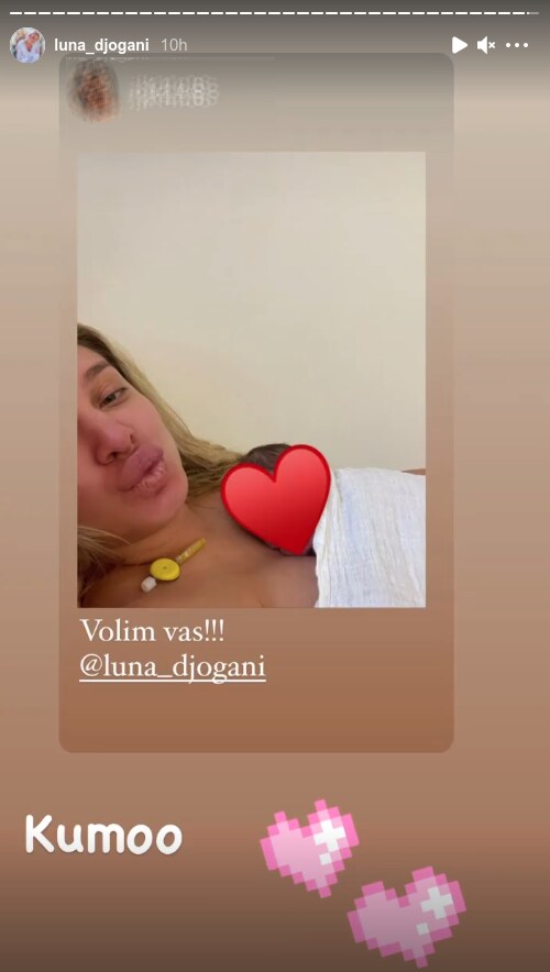 Luna Đogani sa bebom
