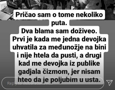 Sloba Radanović nastupi devojka ga uhvatila za međunožje