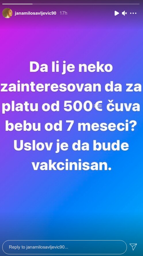 Jana Milosavljević oglas