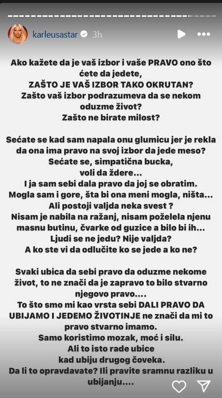 Jelena Karleuša o Nataši Aksentijević