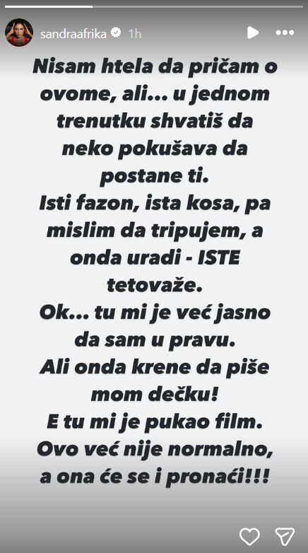 Sandra Afrika na Instagramu