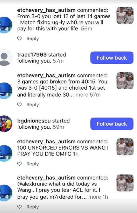 Aleksandra Krunić uvrede Instagram