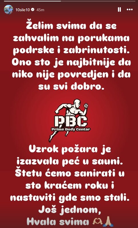 Objava Branka Lazića na Instagramu