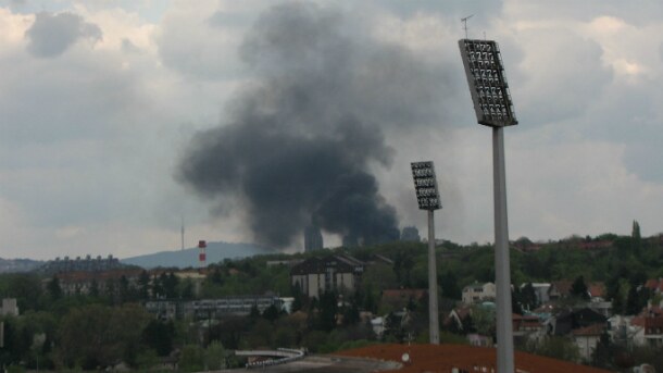 Požar na stadionu FK Rad