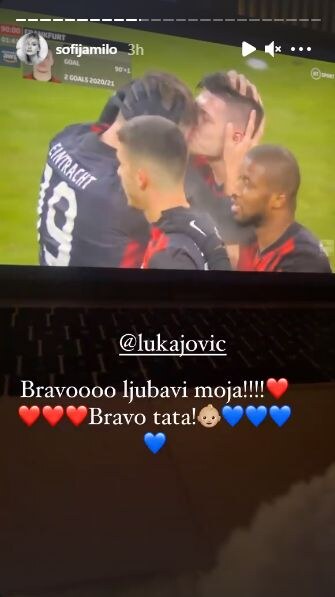sofija milosevic luka jovic golovi ajntraht utakmica cestitka