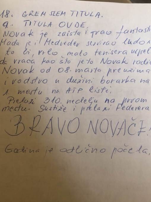 novak djokovic baka najveci fan