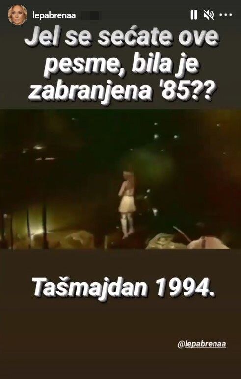 lepa brena mace moje zabranjena koncert tasmajdan 1994 