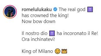 romelu lukaku zlatan ibrahimovic svadja tuca instagram poruka kralj milana