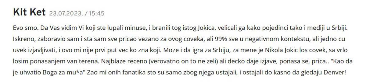 Nikola Jokić odbio Srbiju igra i peva zbog trofeja video snimak