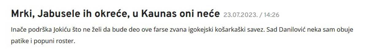 Nikola Jokić odbio Srbiju igra i peva zbog trofeja video snimak