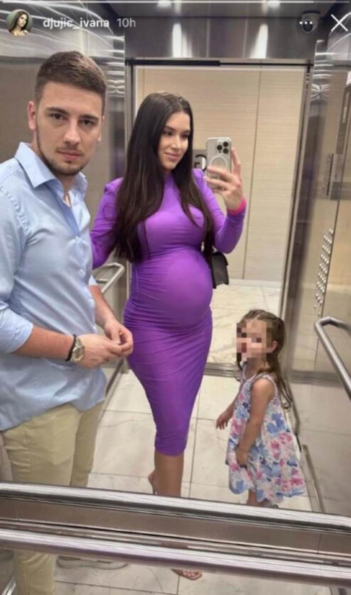 aleksandar mitrović sa trudnom ženom i ćerkom