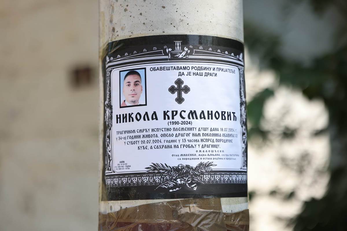 Poruka sestre ubijenog policajca Nikole Krsmanovića pre sahrane